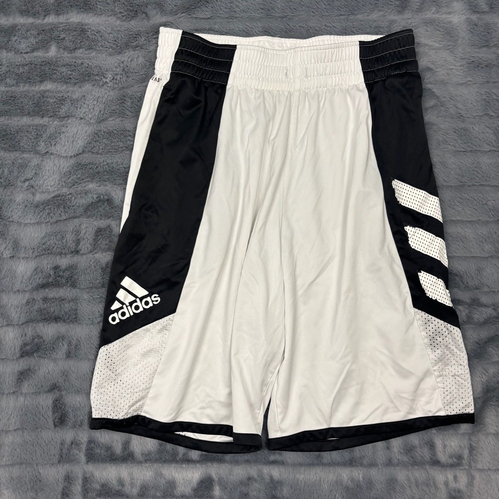 Adidas Aeroready Basketball Shorts Mens Medium White Black Mesh Athletic Gym